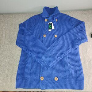 Paisley & Gray Men’s Royal Blue Button Cardigan Sweater Medium NWT